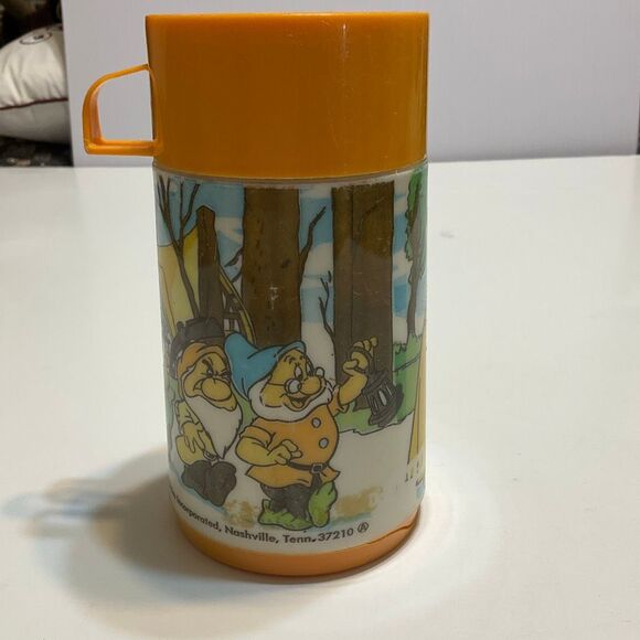 Vintage Disney Snow White Aladdin Thermos seven Dwarves - Picture 8 of 16